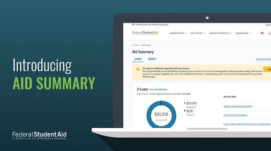lap top with the words introduing aid summary
