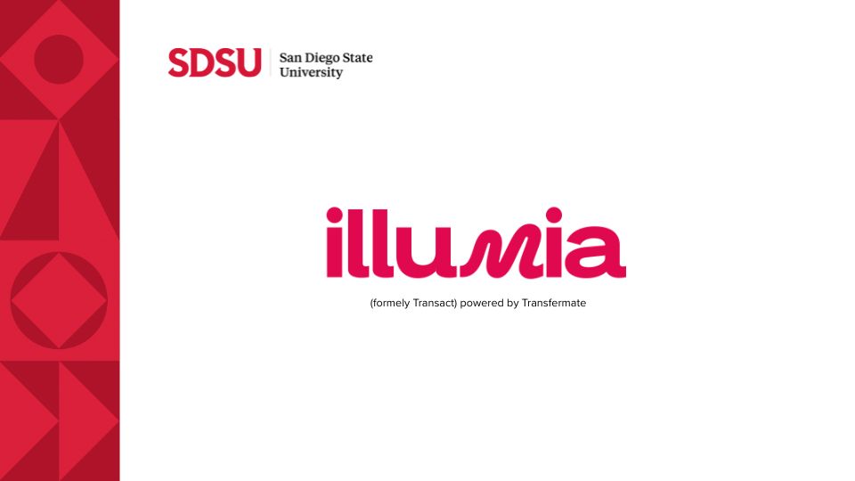 san diegso state slide with the words Illumia