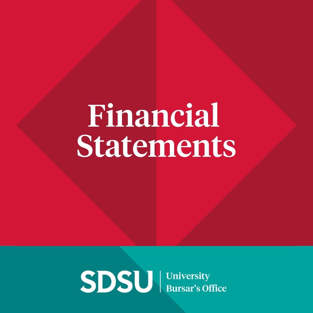 red background with the words financial statements
